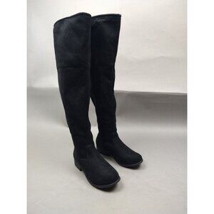 Rue 21 Black Over The Knee Women's 6 Tie Fashion Boots Faux Suede Pull On